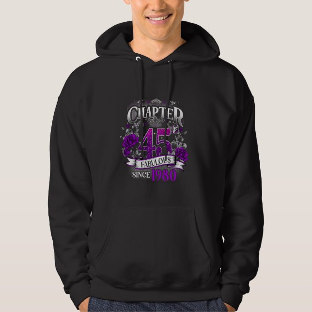Womens Chapter 45 Fabulous Since 1980 45th Birthda Hoodie (Framsida)