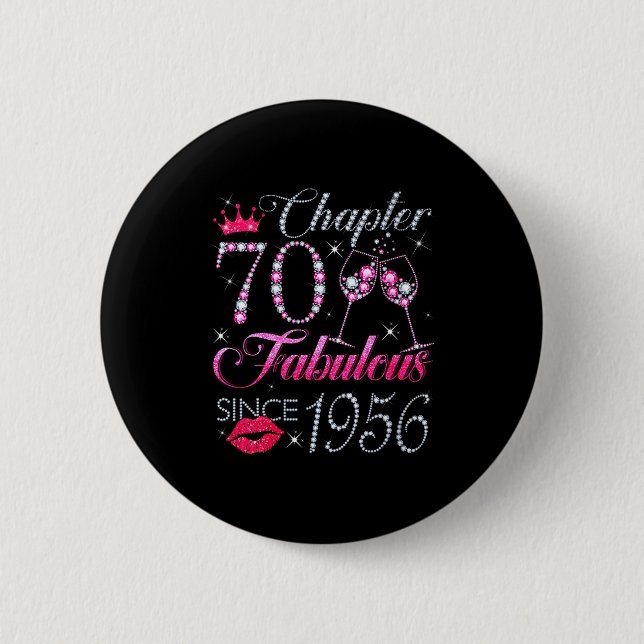 Womens Chapter 70 Fabulous Since 1956 70th Birthda Knapp (Framsida)