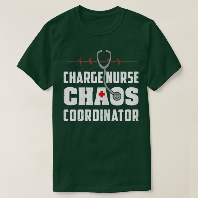 Womens Charge Nurse Chaos Coordinator Funny RN Nur T Shirt (Design framsida)
