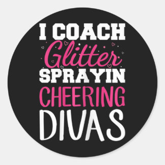 Womens Cheer Coach Design For A Cheerleading Coach Runt Klistermärke