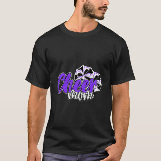 Womens Cheer Mamma Top Pom Poms Lila Mascot Färg T Shirt