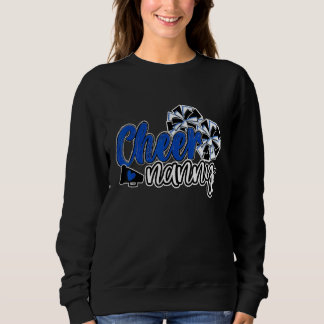 Womens Cheer Nanny Pom Poms Blue Mascot Färg Sch T Shirt
