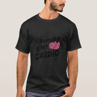 Womens Cheering Is My Cardio Cheerleading Cheerlea T Shirt