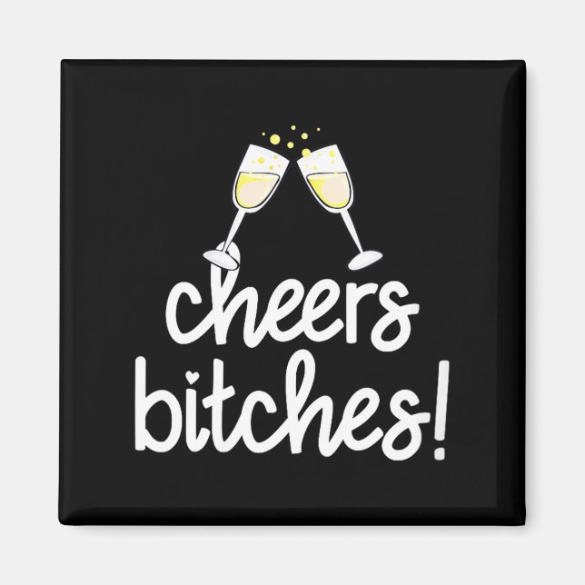Womens Cheers Es Funny New Year's Eve V-neck  Magnet (Framsidan)