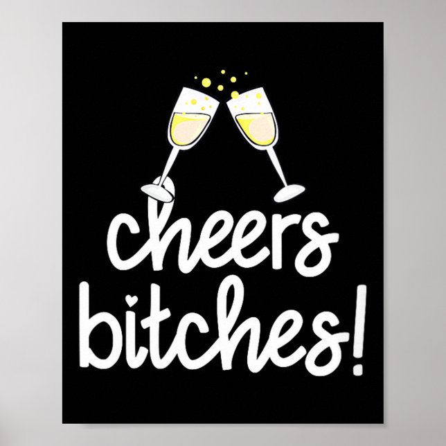 Womens Cheers Es Funny New Year's Eve V-neck  Poster (Framsidan)