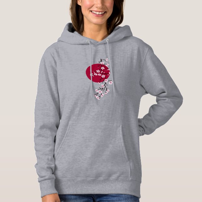Women's Cherry Blossom Branch Hoodie  T Shirt (Framsida)