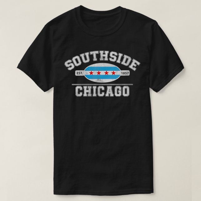 Womens Chicago Flagga Southside Chicago City of Ch T Shirt (Design framsida)