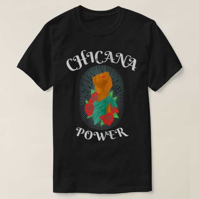 Womens Chicana Power  T Shirt (Design framsida)