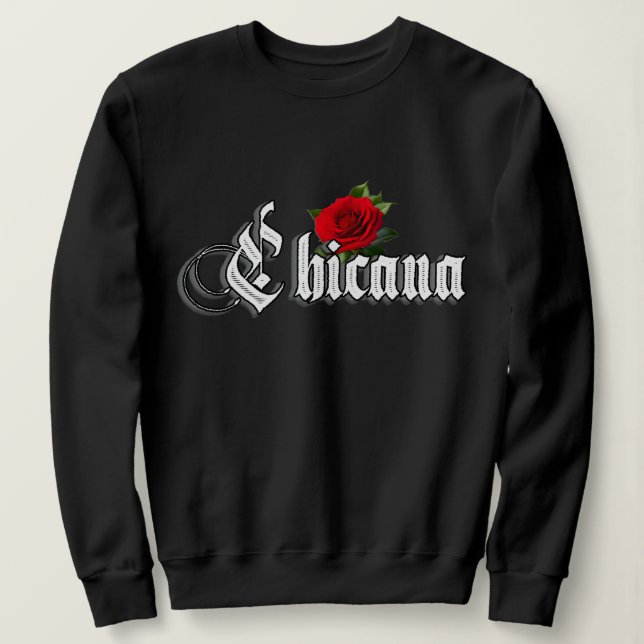 Womens Chicana Röd ros T Shirt (Design framsida)
