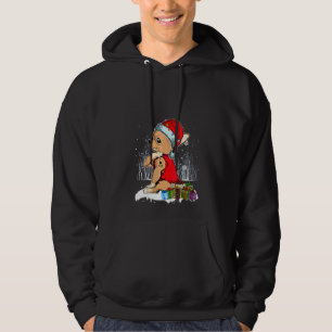Womens Chihuahua jul i Kärlek Mamma Tattoo Julafto Hoodie