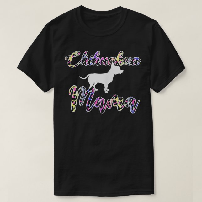 Womens Chihuahua Mamma Färgad Leopard Mönster Chi T Shirt (Design framsida)