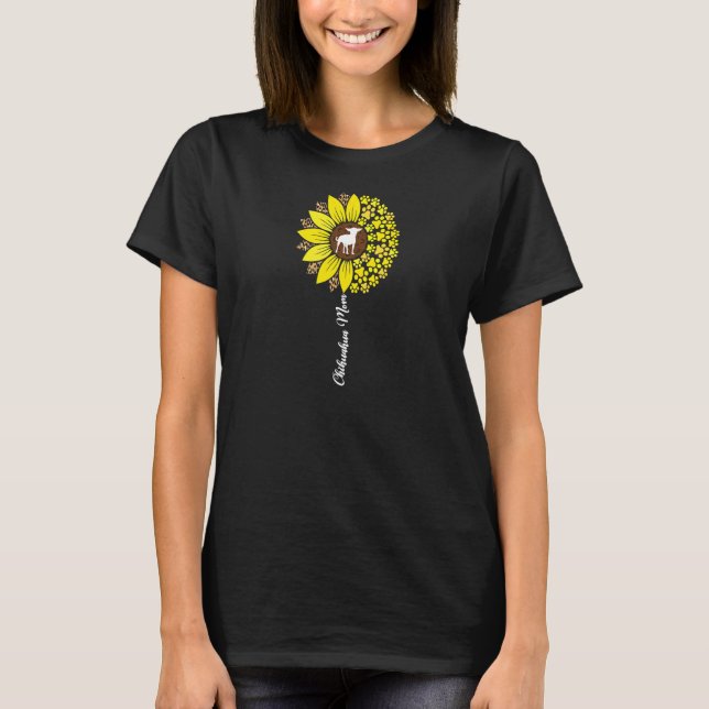 Womens Chihuahua Mom For Women Sunflower  Chiwawa  T Shirt (Framsida)