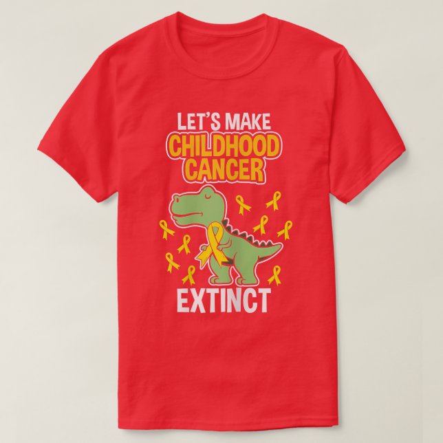 Womens Childhood Cancer Extinct Dinosaur Dino Pedi T Shirt (Design framsida)