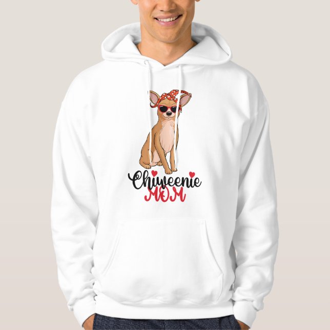 Womens Chiweenie Dog Chiweenie Mom Hoodie (Framsida)