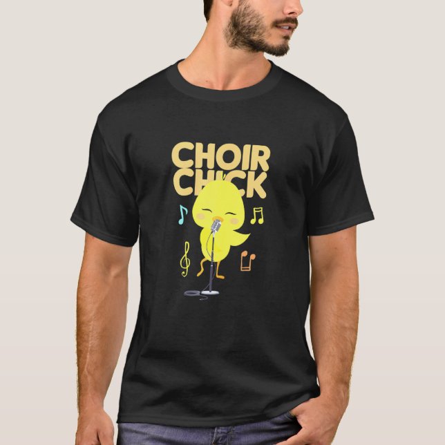 Womens Choir Chick Chicken Singing Singer Cute Bir T Shirt (Framsida)
