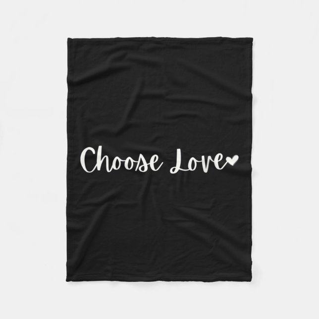Womens Choose Love Motivational Mantra V-neck  Fleecefilt (Framsidan)