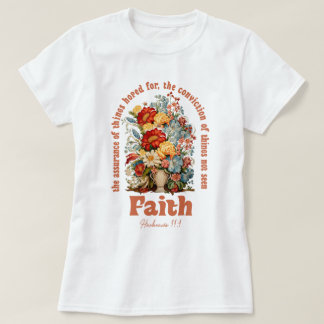 Womens Christian Boho Faith Wildblommor T Shirt