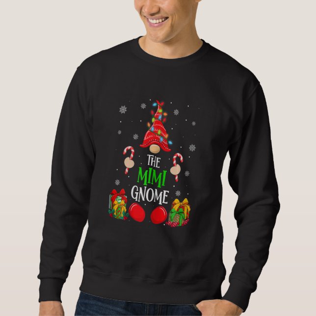 Womens Christmas Mimi Gnome Matching Family Xmas T Lång Ärmad Tröja (Framsida)