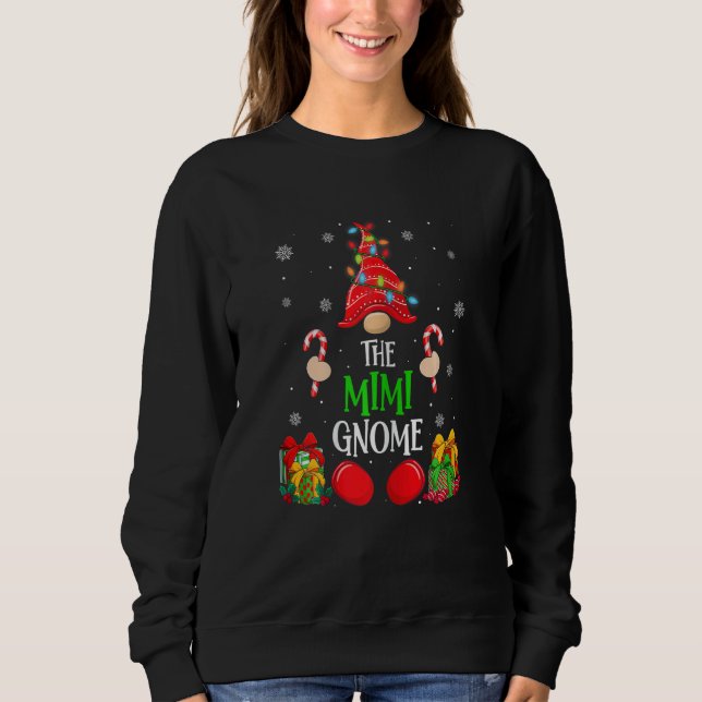 Womens Christmas Mimi Gnome Matching Family Xmas T T Shirt (Framsida)