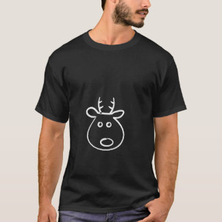 Womens Christmas Trendy Drawing Reindeer V Neck T Shirt