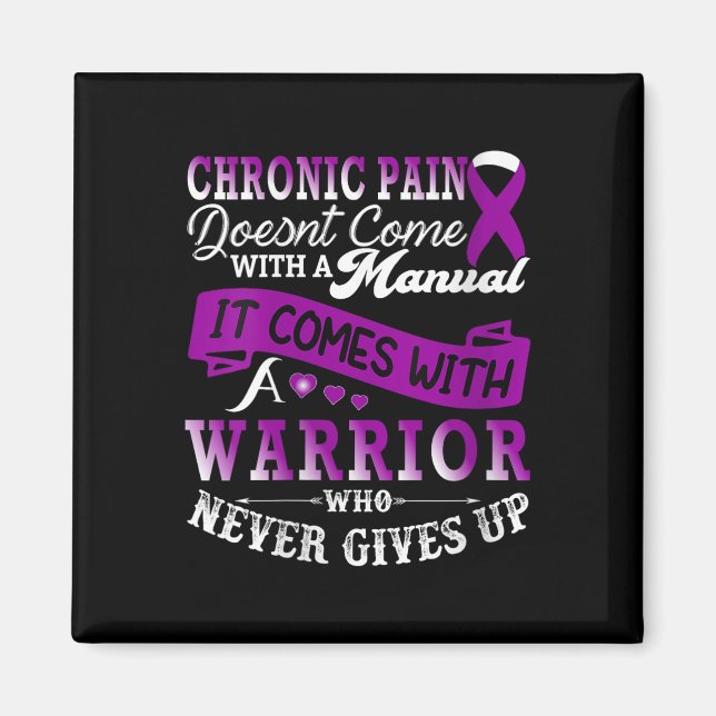 Womens Chronic Pain Awareness Warrior Lila Ribbo Magnet (Framsidan)