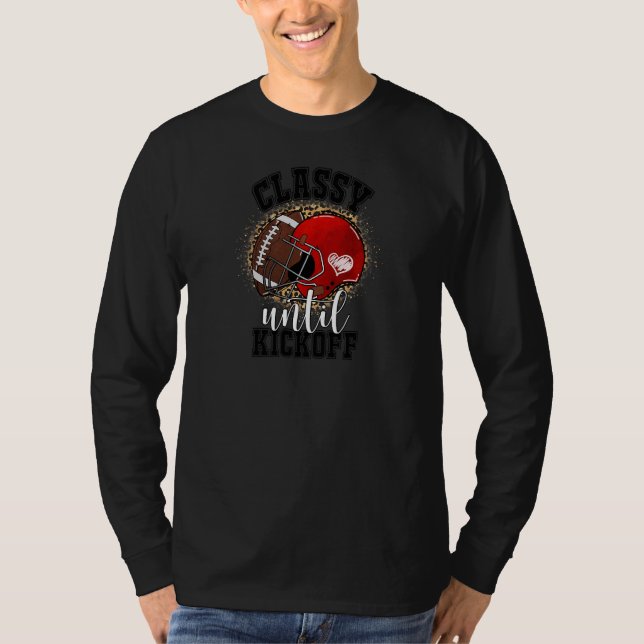 Womens classy until kickoff Leopard American Footb T Shirt (Framsida)