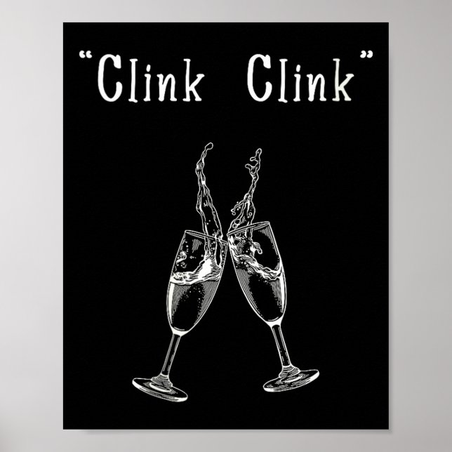 Womens Clink Clink V-neck  Poster (Framsidan)