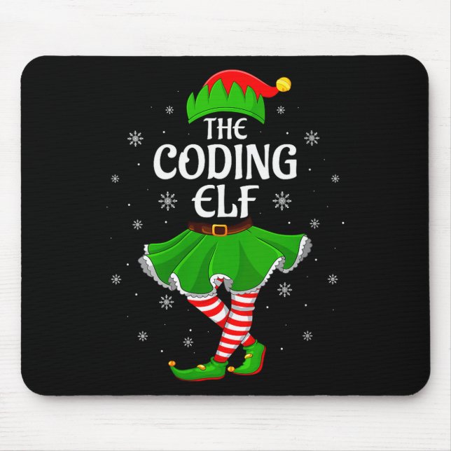 Womens Coding Elf Christmas Family Girls Women Elf Musmatta (Framsidan)