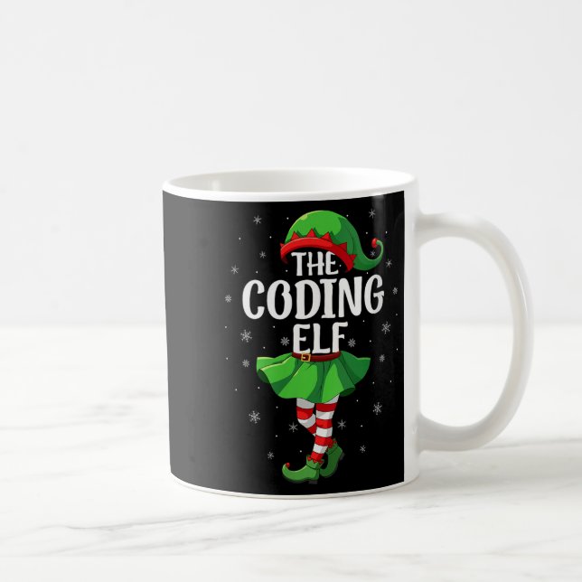 Womens Coding Elf Christmas Girls Women Elf Squad  Kaffemugg (Höger)