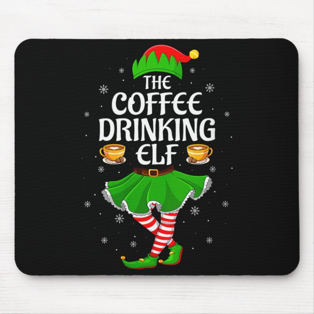 Womens Coffee Drinking Elf Christmas Girls Women E Musmatta (Framsidan)