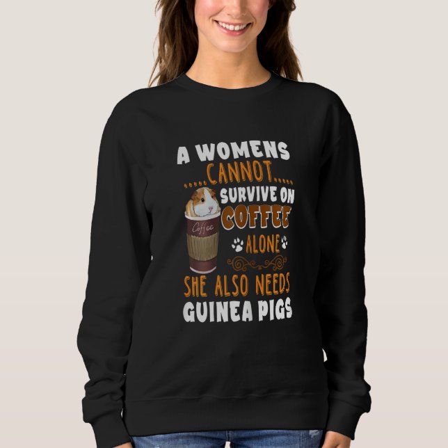 Womens  Coffee Guinea Pigs Woman T Shirt (Framsida)