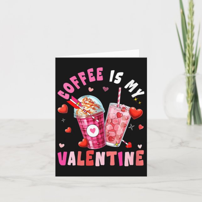 Women's Coffee Is My Valentine Hearts Matching Dri Kort (Framsida)