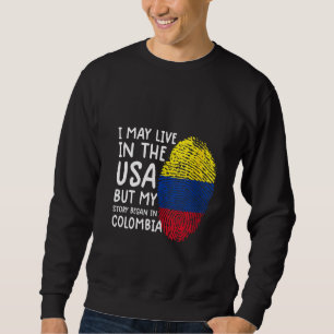 Womens Colombia Tee Manar Colombia Flagga Women Co Lång Ärmad Tröja