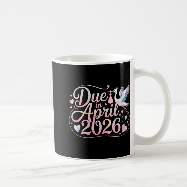 Womens Coming April 2026 Due In New Baby Mommy Mot Kaffemugg (Höger)