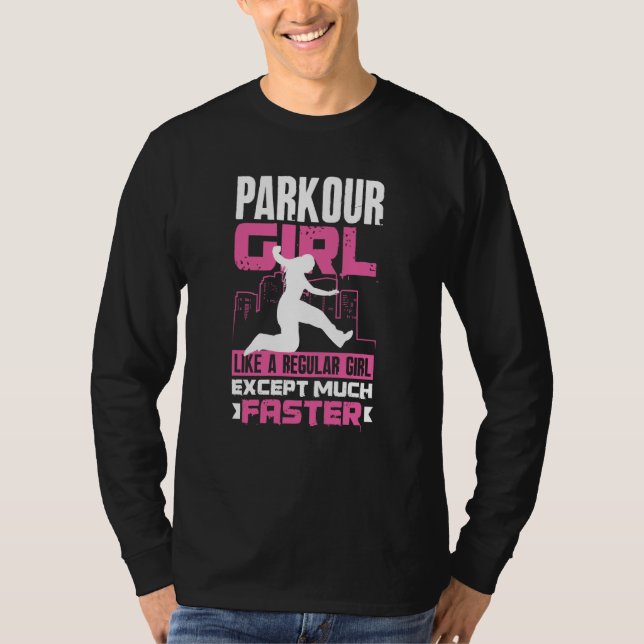 Womens Cool Parkour Girl Parkour Girl T Shirt (Framsida)
