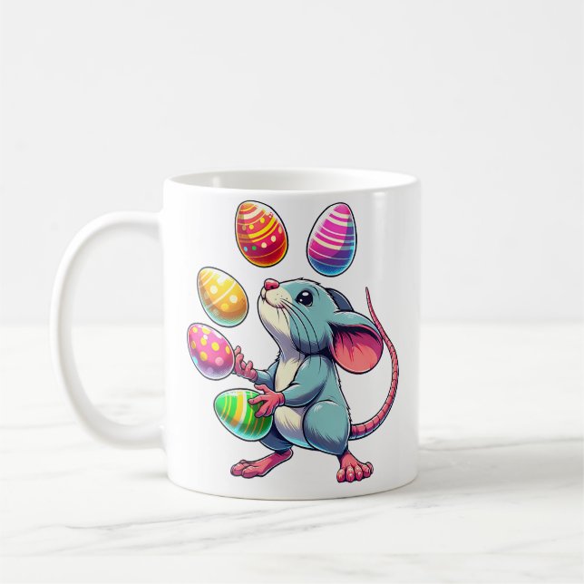 Womens Cool Rat Juggler Juggling Easter Kaffemugg (Vänster)