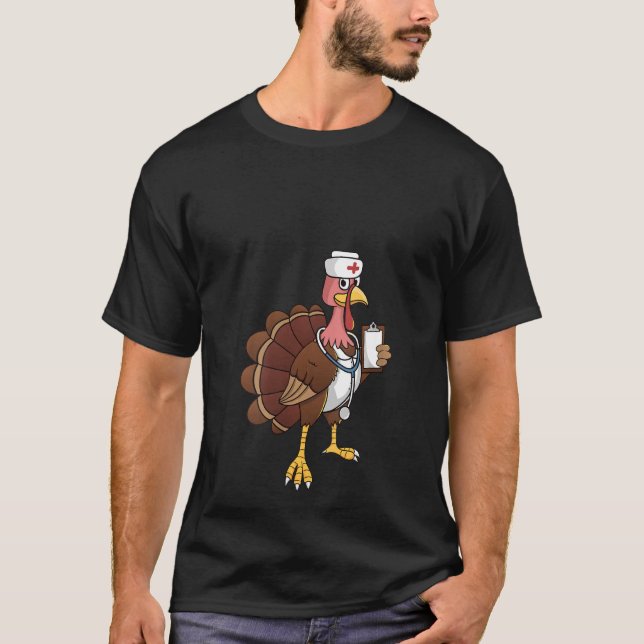 Womens Cool Turkey Nurse  Thanksgiving Bird Nursin T Shirt (Framsida)