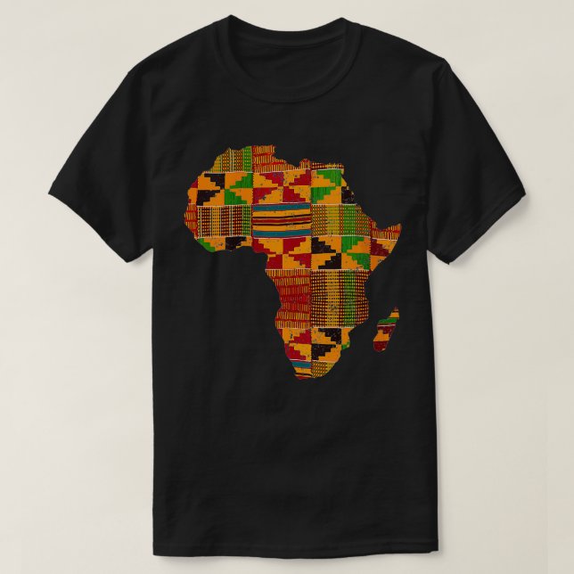 Womens Coola Afrika Karta Kente Trasa Gift För man T Shirt (Design framsida)