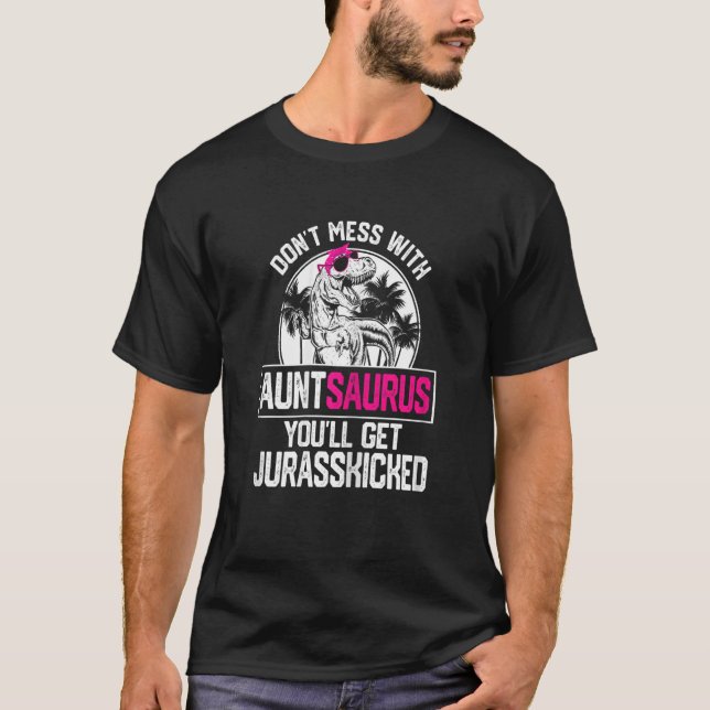 Womens Coola Auntsaurus Dinosaur Rex Cute Mor T Shirt (Framsida)