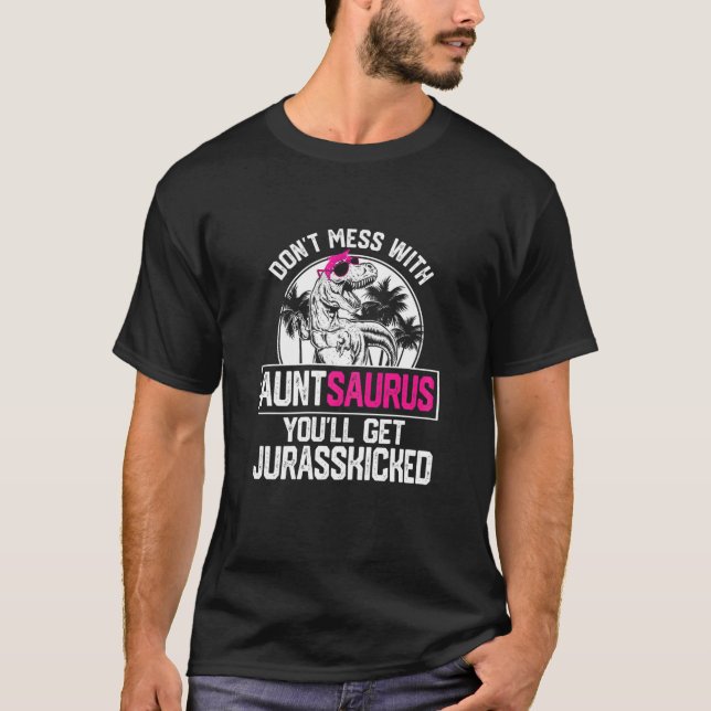 Womens Coola Auntsaurus Dinosaur t Rex Cute Mor" Shirt (Framsida)