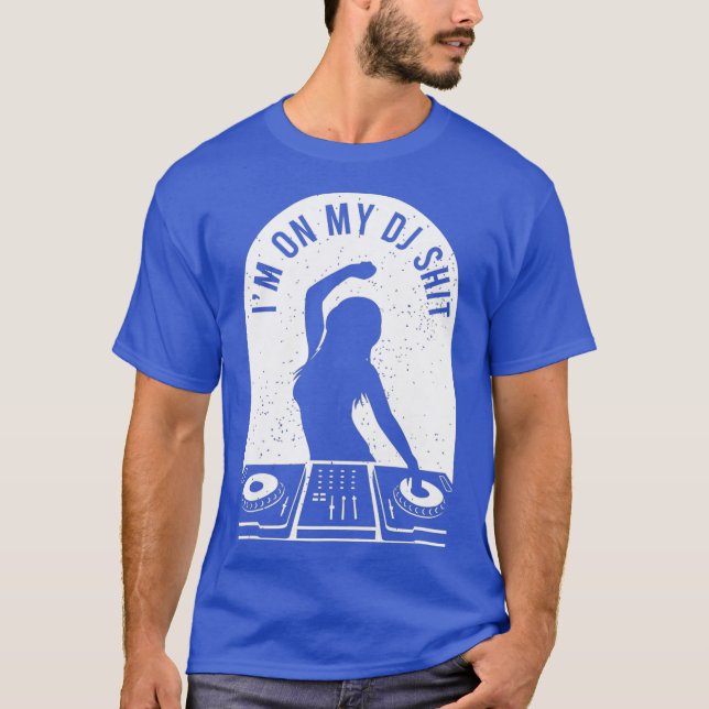 Womens Coola Deejay Image Disk Jockey MemMixer T Shirt (Framsida)