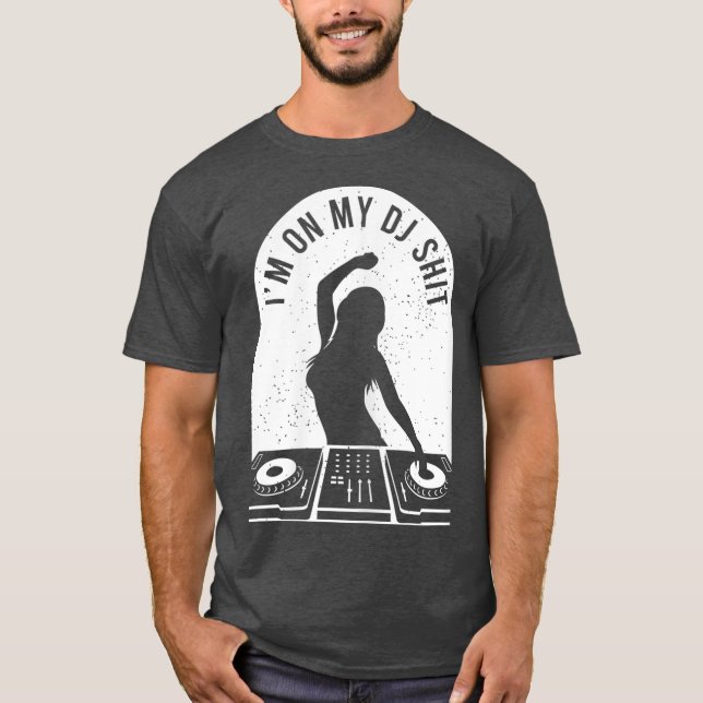 Womens Coola Deejay Image Disk Jockey MemMixer T Shirt (Framsida)