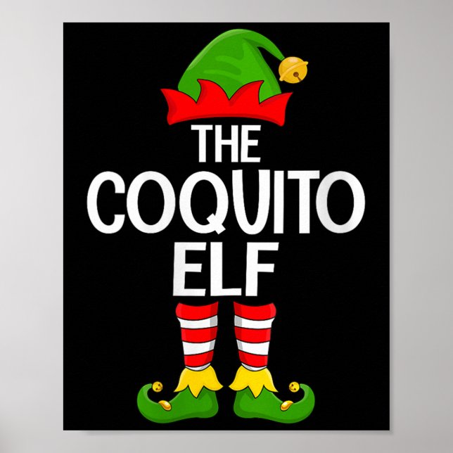 Womens Coquito Elf Xmas Matching Family Elf Squad  Poster (Framsidan)