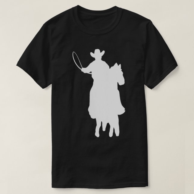 Womens Cowboyen Silhouette Cowboy Fanatic VNeck T Shirt (Design framsida)