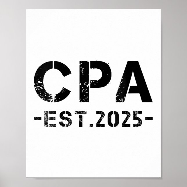 Womens CPA Est 2025 Auktoriserad Public Accountant Poster (Framsidan)