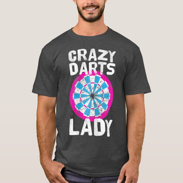 Womens Crazy Darts Dam Dartboard T Shirt (Framsida)