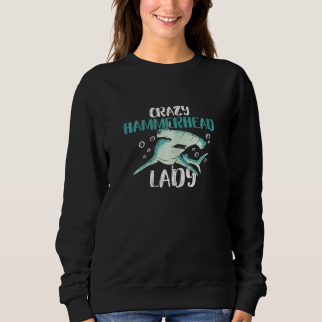 Womens Crazy Hammerhead Lady for a Hammerhead Shar T Shirt (Framsida)