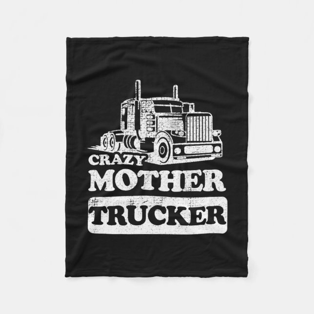 Womens Crazy Mor Trucker Funny Trucker Wife Fleecefilt (Framsidan)