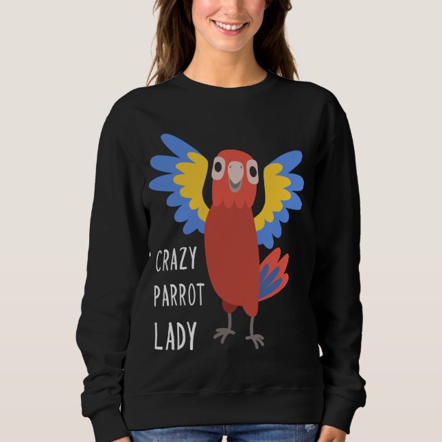 Womens Crazy Parrot Dam Woman Älskare Owner Mamma  T Shirt (Framsida)