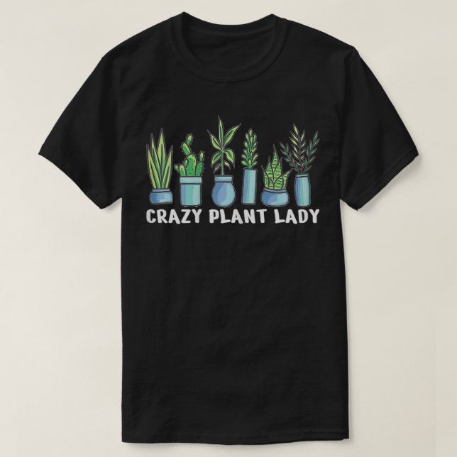 Womens Crazy Plant Dam T Shirt (Design framsida)